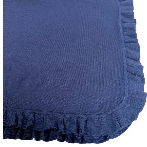 Lilly Pulitzer Savana Shawl Navy Blue Ruffle Cotton Knit Wrap Scarf NWT - Picture 11 of 13